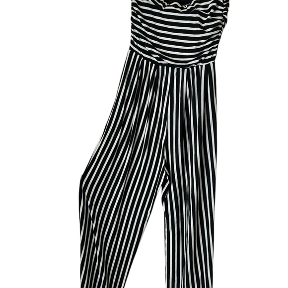 Black and White Striped Jumpsuit Sz S/ M - Picture 1 of 5